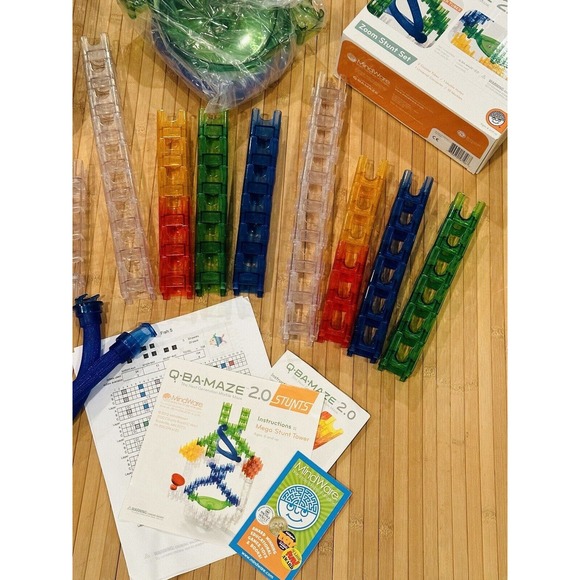 Q-BA-MAZE 2.0 Mega Stunts Set + Zoom Stunt Set Marble Maze Complete Mindware - Picture 8 of 15